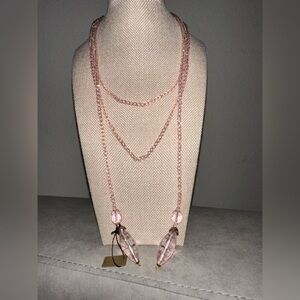 “Lux Be A Lady" Crystal Lariat Necklace - Pink by Heidi Daus